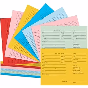 Watersay 30 Pcs 9 x 12 in Vehicle Dealer Jackets for Car Sales 32lb Colored Printed Deal Envelopes Dealership Supplies File Jackets Automotive Folders for Car Dealerships (Classic,Colorful)