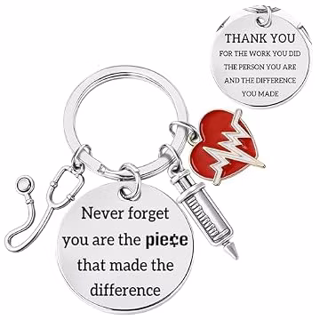 JIOMULIG Nurse Week Appreciation Gift, Thank You Double Sided Keychain
