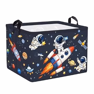 Clastyle Kid Storage Basket Cosmic Space Foldable Laundry Hamper, 36L