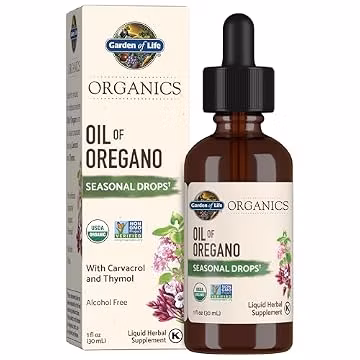 Garden of Life Organics Oil of Oregano Seasonal Drops 1fl oz (30 mL) Liquid, Concentrated Plant Based Immune Support - Alcohol-Free, Organic, Non-GMO, Vegan & Gluten Free Herbal Supplements