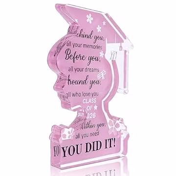 2026 Graduation Gifts Class Of 2026 College Graduation Decoration Inspirational Positive Congratulations Graduation Party Favors Desk Decor Acrylic Plaque Sign 5x2.99in