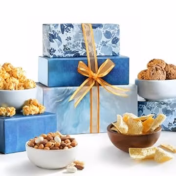Broadway Basketeers Food Gift Basket Tower With Assorted Tasteful Snacks