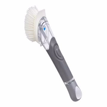 CELOX Dish Brush with Soap Dispenser for Cleaning Pots, Dishes, Bowls, Gray