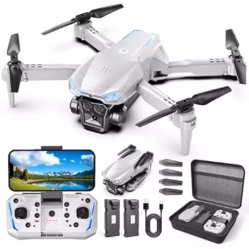 1080P Drone with Camera for Kids & Adults Beginners, Foldable FPV Quadcopter with One Key Takeoff/Landing, Gesture Control, 360° Flips, 2 Batteries, Toy Gift for Teen Boys and Girls