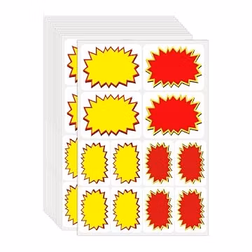 BESARME Garage Sale Stickers, 504 Pcs Removable Price Tags, Red/Yellow