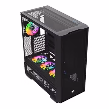 Thermaltake S380 TG ARGB; Mid Tower Chassis; 1x120mm SF120 ARGB & 1x360mm SF360 ARGB PWM Fans Included; 360mm Radiator Support; 400mm GPU Clearance; Hidden Connector Support; Black; CA-11K-00M1WN-00