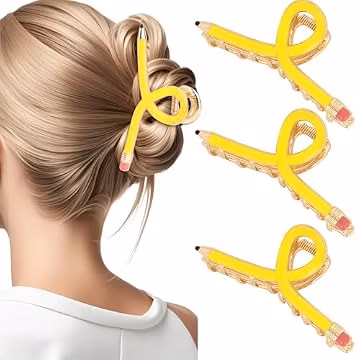YARIEW Pencil Hair Claw Clips for Women Thick Hair Clips for Teacher Gifts