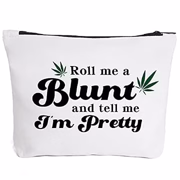IHopes+ Funny Leaf Makeup Bag Gift for Women Best Friends Sister Teens Makeup Lover | Cute Herb Zipper Pouch Bag Cosmetic Travel Accessories Bag Toiletry Case Gifts for Birthday Christmas