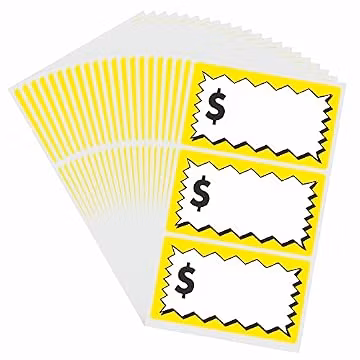Hycodest Sale Stickers 4x2.25 inch Rectangle Labels Sale Price Self-Adhesive Discount Sticker 3x30 Labels, Yellow $
