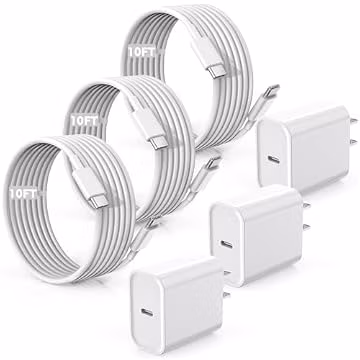Fast Charger for iPhone 17/16/15 Charger,10FT Extra Long Fast Charging 3Pack Block USB-C to USB C Fast Charging Cable Cord for iPhone Air/17 Pro Max/iPhone 16 Pro/16 Plus/15 Pro Max,iPad Pro/Air/Mini