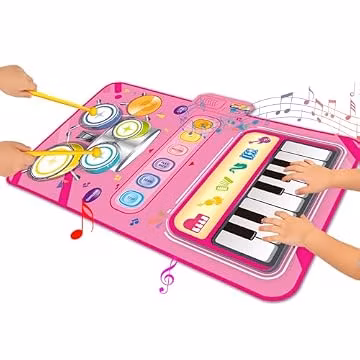 Toys for 1 Year Old Girl Gift,2 in 1 Piano Mat Montessori Toys for 1 2 Year Old Girl,Educational Musical Toy First Birthday Gifts for 1 2 3 Year Olds Girls,Christmas Stocking Stuffers for Toddler