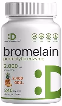 Bromelain Supplement 2,000mg Per Serving, 240 Capsules – Natural Proteolytic Enzymes from Fresh Pineapple – Supports Nutrient Digestion
