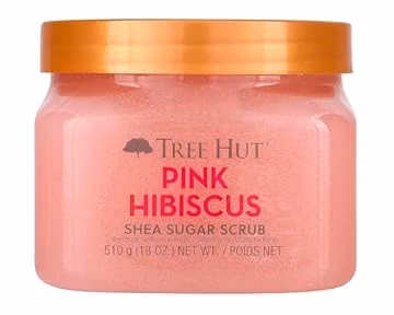 Tree Hut Pink Hibiscus Body Scrub, Exfoliating Sugar Scrub, Vegan, 18 Oz