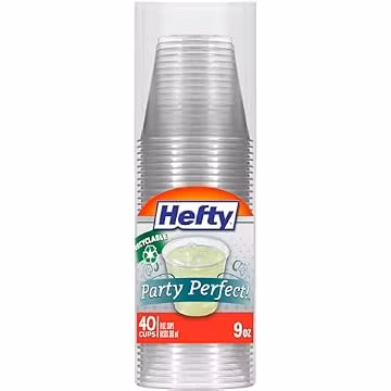 Hefty Deluxe Clear Plastic Party Cups (9 Ounce, 40 Count)