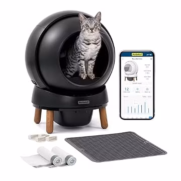 PetSafe ScoopFree SmartSpin Self-Cleaning Litter Box Bundle, Black