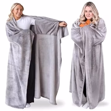 Super Blanky Wearable Blankets for Women, Comfy Wearable Blanket Men, Cozy Gifts for Women, Dorm Room Essentials, Graduation Gift for Her Girlfriend, Gifts for Wife Birthday Gift Ideas, Aspen Gray