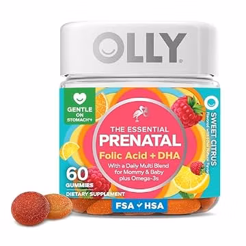OLLY Prenatal Multivitamin Gummy, Daily Blend for Mommy & Baby - 60 Count