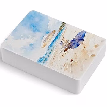 Lightwish 60 Sheets Mini Watercolor Sketchbook Cold Press 300gsm/140lb, Travel Size Portable Tearable Square Painting Notebook, Square Watercolor Sketch Book Art Paper 3.5 x 5.1 inch