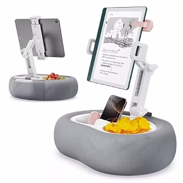 TAZENI Kindle Tablet Pillow Stand Accessories for Bed Reading, with 2 Trays