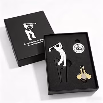 Beautist Golf Gift Set for Dad with Divot Tool, Ball Marker & Hat Clip