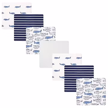 Hudson Baby Infant Boys Cotton Flannel Receiving Blankets 7-Pack Bundle, Born To Fly, One Size