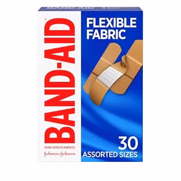 BAND-AID Brand Flexible Fabric Adhesive Bandages, Assorted Sizes, 30 Count