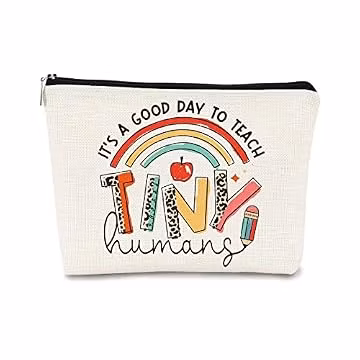 Teacher Appreciation Gifts, Para Gifts Appreciation,Teacher Makeup Bag Must Haves,It's A Good Day to Teach Tiny Human.
