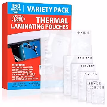 Simply Cool 5 Mil Thermal Laminating Sheets Pouches 150ct for Laminator