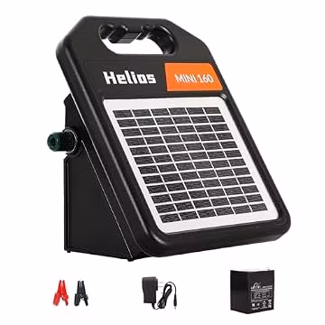 10 Miles Solar Electric Fence Charger with Day/Night Mode, 0.16J Portable Solar Fence Charger with Rechargeable Solar Panel for 24-Hour Uninterrupted Protection Electric Fence Energizer