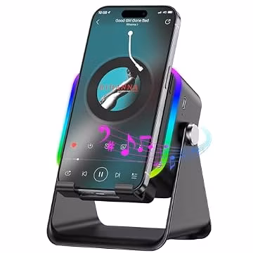 MILOUZ Wireless Induction Speaker 5-in-1 Bluetooth Speaker with Phone Stand