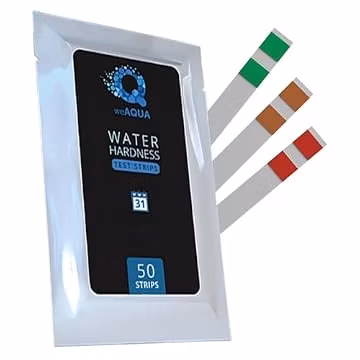 WeAQUA Water Hardness Test Kit - DoubleCheck 50 Strips - Hard Water Testing Kit – Tests Calcium & Magnesium (0–425 PPM) – for Tap, Well, Drinking, Pool, Spa & Dishwasher