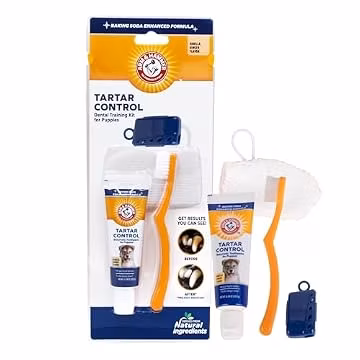 Arm & Hammer Tartar Control Puppy Dental Training Kit, Vanilla Ginger, 3 Pc