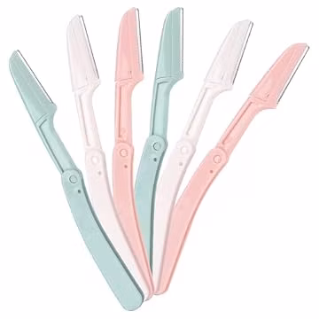 Dermaplane Razor for Women Face,Stocking Stuffers 6 pack Folding Eyebrow Razor Facial Hair Removal for Women and Men Travel,Dermaplaning Beauty Tool
