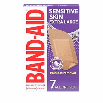 BAND-AID Brand Adhesive Bandages for Sensitive Skin, Extra Large, 7 Count