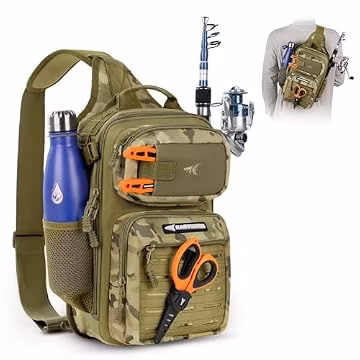 KastKing BlowBak Tactical Sling Tackle Bag-Lightweight Fishing Backpack Storge Fishing Gear and Equipment,Gift for Men