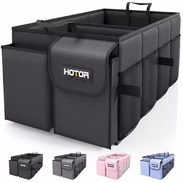 HOTOR Trunk Organizer - Foldable Car Organizer for SUVs & Sedans Storage