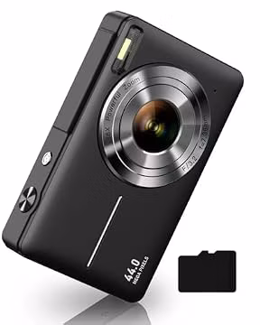 Digital Camera, FHD 1080P Digital Point and Shoot Camera with 16X Zoom Anti Shake, 32GB Card, Compact Small Camera for Boys Girls Kids, Black