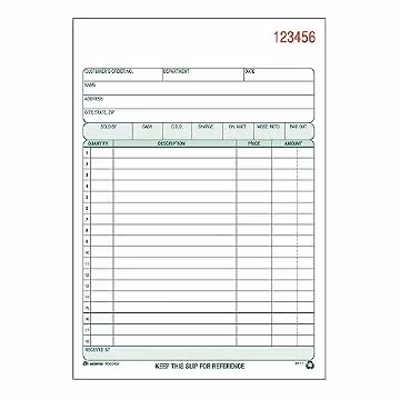 Adams All Purpose Sales Order Book, 2-Part Carbonless, White/Canary, 5-9/16 x 8-7/16 Inches, 50 Sets (RDC5805)