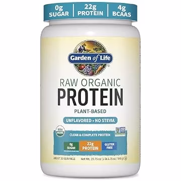 Garden of Life Organic Vegan Protein Powder, Plant Based & BCAAs, Organic Protein Powder with Probiotics & Enzymes, Non-GMO, Gluten-Free Lactose Free 1.2 LB
