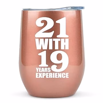 40th Birthday Gifts Women Unique 12 Ounce 21 with 19 Years Experience Gift Wine Glass 40 Year Old Birthday Gift for Women Decorations 40th Birthday Gifts Ideas Over The Hill