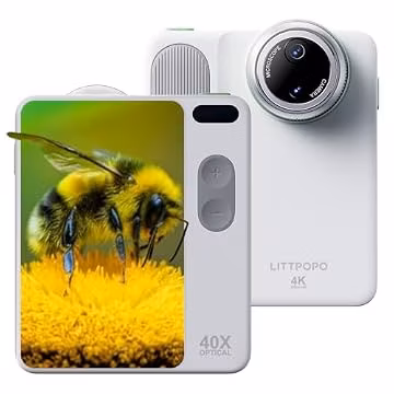 LiTTPOPO MicroCam-X1 4K Digital Camera, 12MP BSI CMOS Sensor, 400X Microscope, 4K Video, Autofocus, 3.5" LCD | Compact Kids Camera for STEM Learning | Point & Shoot, Portable, Travel, Ideal Gift