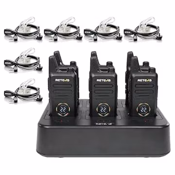 Retevis RT22S Walkie Talkies with Earpiece, Shatterproof Hidden Display