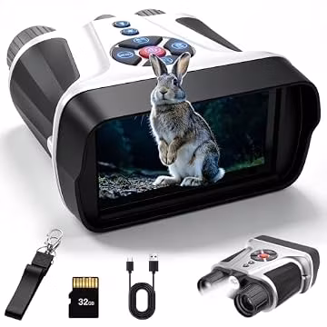 4K Night Vision Goggles, Full Color Infrared Night Vision Binoculars with 4.5" HD Screen, 1968FT Range, 9000mAh Battery, 32GB SD Card for Hunting Camping Wildlife Observation-Gifts for Men Dad Husband