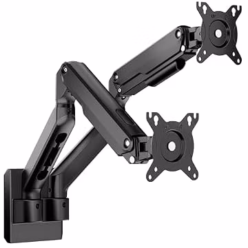 monTEK Dual Monitor Wall Mount, Wobble-Free Spring, 17–32" Full Motion
