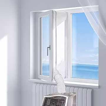 HOOMEE 157โ(400CM) Universal Window Seal for Mobile Air Conditioner and Tumble Dryer โ Window Kit Works with Portable AC, Easy to Install - Air Exchange Guards with Zip and Adhesive Fastener