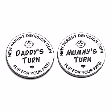 Funny Double Sided Decision Making Coin for New Parent Gifts