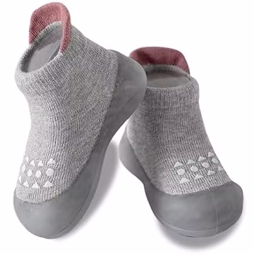 Hstyle Baby Walking Sock Shoes Toddler Infant Slippers Grey 12-18 Month