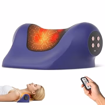 RINGCO Neck Massager with Heat, Red Light & Vibration Adjustable, Heated Neck Stretcher with 3 Modes, Rechargeable Cervical Traction Device for Pain Relief & Muscle Relaxation, Gift for Women Men
