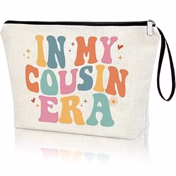 Virfuntaki Cousin Gifts for Women Cousin Birthday Gift for New Cousin Sister IN MY COUSIN ERA Makeup Bag Thanksgiving Christmas Gift for Cousin Female Keepsake Best Cousin Ever Gifts
