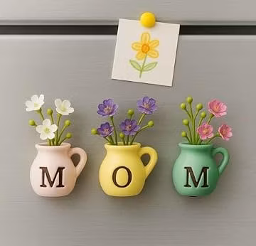 Mini Vase Magnets for Fridge - Christmas Mom Gifts from Daughter, Unique Birthday Gifts for Mom from Son,